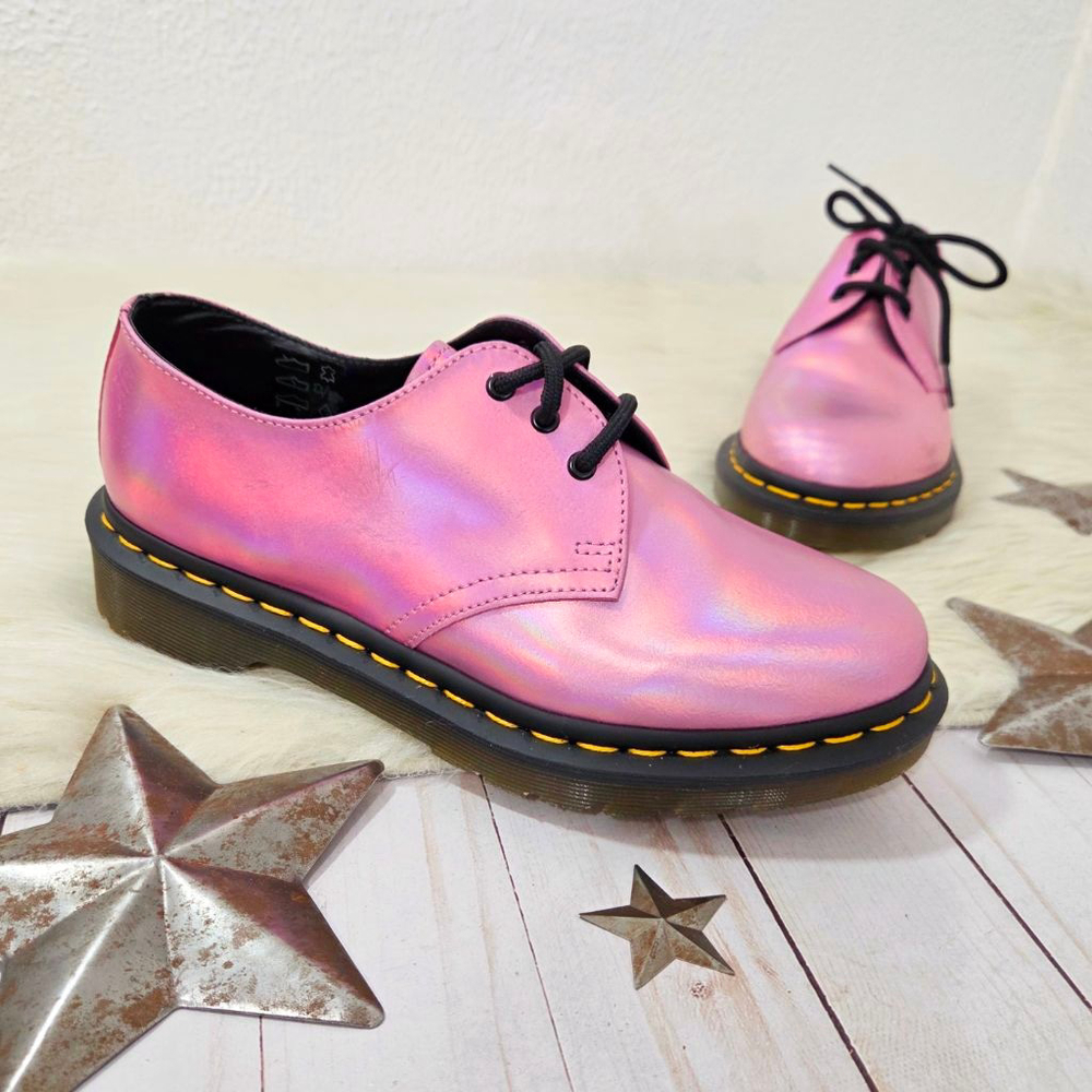 Dr. Martens 1461 Iced Metallic Mallow Pink Oxford shoes lace up iridescent 7 NEW